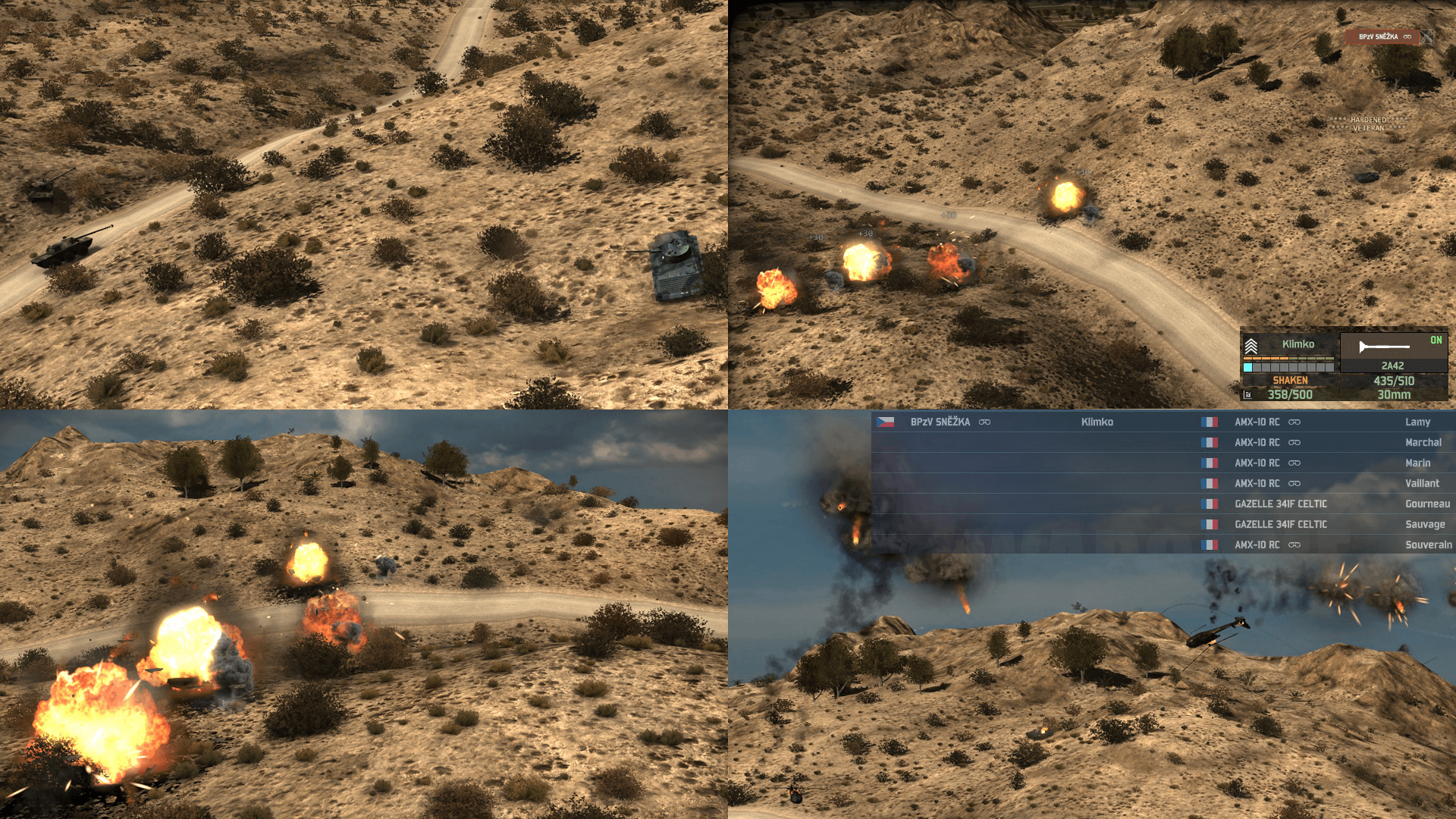 Figure 14. BPzV Sněžka ambushing the French (AMX-10 RC & Gazelle 341F Celtic)